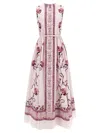 Giambattista Valli Floral Print Sleeveless Belted Midi Dress In Multicolor