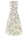 Giambattista Valli Flowered Sleeveless Midi Dress In White