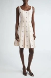 Giambattista Valli Floral Embroidered Cashmere & Silk Brocade Dress In Rose/gold