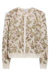 Giambattista Valli Floral Embroidered Cashmere & Silk Cardigan In Neutral