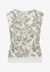 Giambattista Valli Floral-embroidered Cashmere And Silk Top In Multi