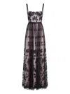 Giambattista Valli Floral-embroidered Corset Dress In Black