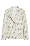 Giambattista Valli Floral Embroidered Cotton Jacket In Neutral