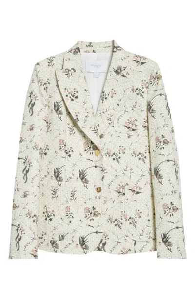 Giambattista Valli Floral Embroidered Cotton Jacket In Neutral