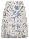 Giambattista Valli Floral Embroidery A-line Skirt In Metallic