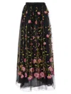 Giambattista Valli Floral-embroidered Tulle Maxi Skirt