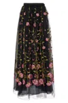 Giambattista Valli Floral-embroidered Tulle Maxi Skirt