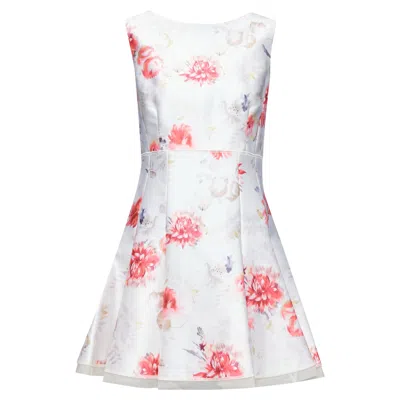 Giambattista Valli Floral Fit Flare Dress In White