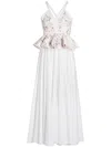 Giambattista Valli Jacquard Peplum Maxi Dress In White