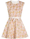 Giambattista Valli Floral Brocade Sleeveless Mini Dress In Pink