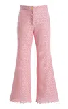 Giambattista Valli Floral Macrame Trousers In Blue
