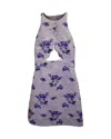 Giambattista Valli Floral Mini Dress In Blue Cotton In Blue