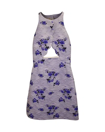 Giambattista Valli Floral Mini Dress In Blue Cotton