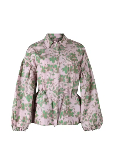 Giambattista Valli Floral-pattern Drawstring Jacket In Pink