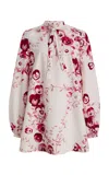 Giambattista Valli Floral Poplin Mini Dress In Red