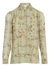 Giambattista Valli Floral-print Blouse In Green