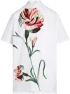 Giambattista Valli Oversize Rose Cotton High-low Top In Weiss