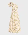 Giambattista Valli Rosier Asymmetric One-shoulder Cotton Poplin Midi Dress In Nude