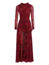 Giambattista Valli Floral-print Draped Maxi Dress In Red