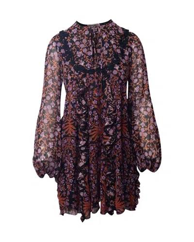 Giambattista Valli Floral Print Dress In Multicolor Silk