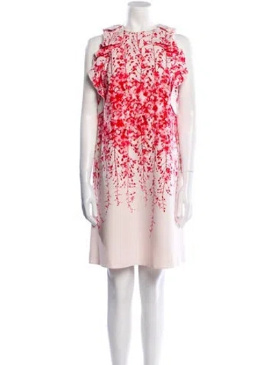 Pre-owned Giambattista Valli Floral Print Knee-length Dress In Pink