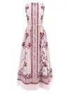Giambattista Valli Floral Print Sleeveless Belted Midi Dress