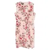 Giambattista Valli Mini Floral With Side Slit Shift Dress In Pink Silk In Pink
