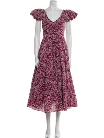 Pre-owned Giambattista Valli Floral Print Midi Length Dress In Multi
