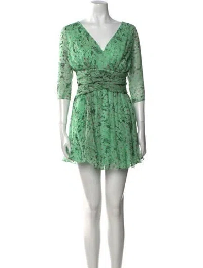 Pre-owned Giambattista Valli Floral Print Mini Dress In Green