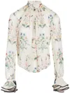 Giambattista Valli Floral-print Silk Blouse In Nude