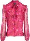 Giambattista Valli Floral-print Silk-georgette Blouse In Pink