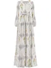 Giambattista Valli Maxikleid Aus Seide Mit Blumen-print In White