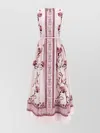 Giambattista Valli Floral Print Sleeveless Belted Midi Dress