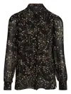 Giambattista Valli Floral-print Tie-neck Blouse In Brown