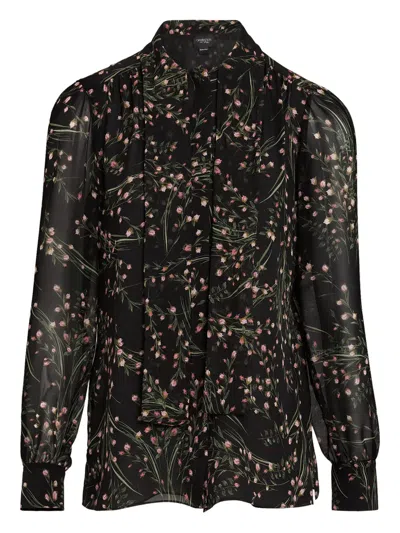 Giambattista Valli Floral-print Tie-neck Blouse