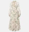 GIAMBATTISTA VALLI FLORAL SILK MIDI DRESS