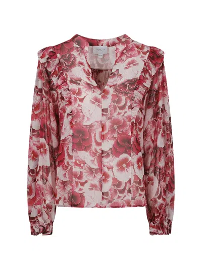 Giambattista Valli Floral-print Ruffled Blouse In Multi