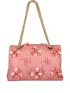 Giambattista Valli Flower-embellished Chain Shoulder Bag In Pink