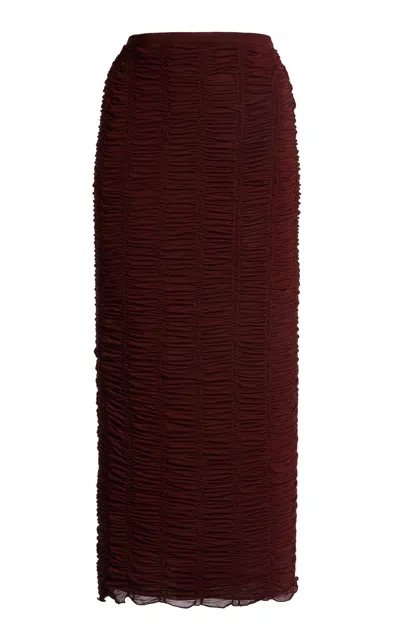 Giambattista Valli Fluid Jersey Midi Skirt In Brown