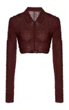 Giambattista Valli Fluid Jersey Top In Brown