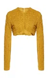 Giambattista Valli Fluid Jersey Top In Yellow