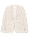 Giambattista Valli Frayed Tweed Jacket In Neutrals