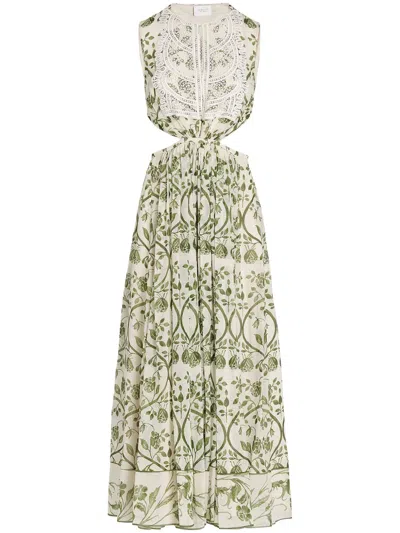 Giambattista Valli Fresco-print Dress In Green