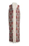 Giambattista Valli Fringed Georgette Gilet In Ivory