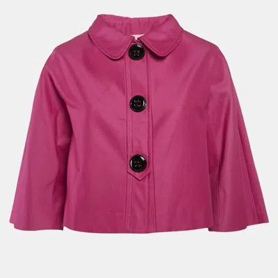 Pre-owned Giambattista Valli Fuchsia Pink Cotton Blend Oversized Jacket M