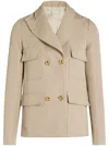 Giambattista Valli Gabardine Blazer In Neutrals