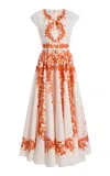 Giambattista Valli Garland Poplin Dress In White