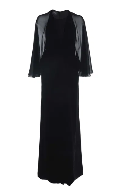 Giambattista Valli Gathered Crepe Midi Dress In Black