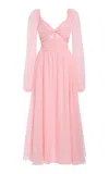 Giambattista Valli Gathered Georgette Dress In Pink