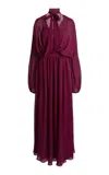 Giambattista Valli Gathered Sable Maxi Dress In Purple